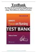 Test bank for karch s focus on nursing pharmacology 9th edition by rebecca tucker&period;pdf