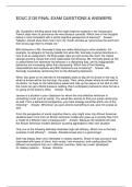 EDUC 2130 FINAL EXAM QUESTIONS & ANSWERS