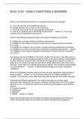 EDUC 2130 - EXAM 3 QUESTIONS & ANSWERS