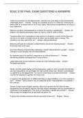EDUC 2130 FINAL EXAM QUESTIONS & ANSWERS