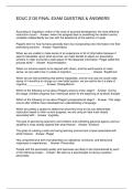 EDUC 2130 FINAL EXAM QUESTINS & ANSWERS