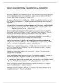 EDUC 2130 MIDTERM QUESTIONS & ANSWERS