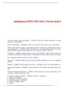 Athabasca PSYC 375 Unit 1 Terms And Definitions