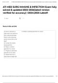 ATI MED SURG IMMUNE & INFECTION Exam fully solved & updated 2025-2026&lpar;latest version verified for accuracy&rpar; &vert; 20242025 Latest&excl;&excl;