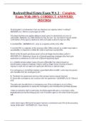 Rockwell Real Estate Exam WA 2 &ndash; Complete Exam With 100&percnt; CORRECT ANSWERS 2025&sol;2026
