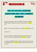 KSV 787 ACTUAL 2025&sol;2026 QUESTIONS AND 100&percnt; CORRECT ANSWERS