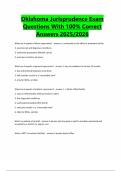 Oklahoma Jurisprudence Exam Questions With 100&percnt; Correct Answers 2025&sol;2026