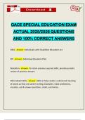 GACE SPECIAL EDUCATION EXAM ACTUAL 2025&sol;2026 QUESTIONS AND 100&percnt; CORRECT ANSWERS