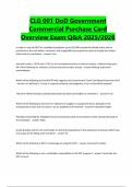 CLG 001 DoD Government Commercial Purchase Card Overview Exam Q&A 2025&sol;2026