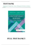 Contemporary Nursing&colon; Issues&comma; Trends&comma; & Management&comma; 10th Edition &ndash; Barbara Cherry &ndash; Verified Test Bank Q&A All Chapters