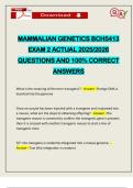 MAMMALIAN GENETICS BCH5413 EXAM 2 ACTUAL 2025&sol;2026 QUESTIONS AND 100&percnt; CORRECT ANSWERS
