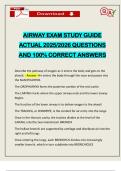 AIRWAY EXAM STUDY GUIDE ACTUAL 2025&sol;2026 QUESTIONS AND 100&percnt; CORRECT ANSWERS