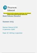 Pearson Edexcel GCSE In Japanese &lpar;1JA0&rpar; Paper 4F&colon; Writing in Japanese Mark Scheme &lpar;Results&rpar; Summer 2025