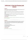 LETRS Units 1-4 Post-Test Questions with Answers