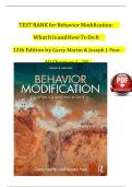 Complete Test Bank for Behavior Modification&colon; What It Is and How To Do It &lpar;12th Edition&rpar; &ndash; Garry Martin & Joseph J&period; Pear &vert; All Chapters 1&ndash;29 &vert; Verified Psychology Resource