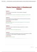Phonics Training Units 1-4 Questions and Answers