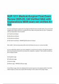 NUR 1211 Medical Surgical Final Exam Review 2025 26- 240 Verified Q&A with Explanations NEW exam set verified A&plus; tips&period;pdf