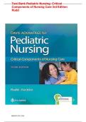 Test Bank For Davis Advantage for Pediatric Nursing&colon; Critical Components of Nursing Care Third Edition by Kathryn Rudd &vert;&vert;ISBN&colon;9781719645706