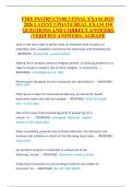 FIRE INSTRUCTOR 3 FINAL EXAM 2025 LATEST UPDATE REAL EXAM 150 QUESTIONS AND CORRECT ANSWERS &lpar;VERIFIED ANSWERS&rpar; AGRADE 
