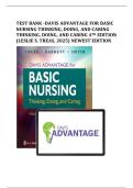 TEST BANK -DAVIS ADVANTAGE FOR BASIC NURSING THINKING&comma; DOING&comma; AND CARING THINKING&comma; DOING&comma; AND CARING 4TH EDITION &lpar;LESLIE S&period; TREAS&comma; 2025&rpar; NEWEST EDITION