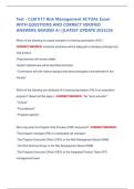 Test - CLM 017 Risk Management ACTUAL Exam  WITH QUESTIONS AND CORRECT VERIFIED  ANSWERS GRADED A&plus;&vert;&vert;LATEST UPDATE 2025&sol;26  