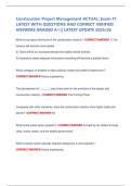 Construction Project Management ACTUAL&semi; Exam &num;1  LATEST WITH QUESTIONS AND CORRECT VERIFIED  ANSWERS GRADED A&plus;&vert;&vert; LATEST UPDATE 2025&sol;26 