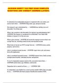 JACKSON HEWITT TAX PREP EXAM COMPLETE QUESTIONS AND CORRECT ANSWERS &lpar;LATEST&rpar;