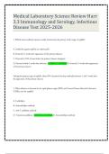 Medical Laboratory Science Review Harr 3&period;3 Immunology and Serology&comma; Infectious Disease Test 2025-2026