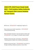 CASA ATPL AHUF Exam Study Guide  2025 &ndash; Civil Aviation Safety Authority  Air Transport Pilot Licence Aviation  Human Factors 