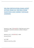 EPA 608 CERTIFICATION EXAM LATEST  ACTUAL EXAM ALL 300 REAL EXAM  QUESTIONS AND CORRECT DETAILED  ANSWERS