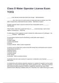 Class D Water Operator License Exam TCEQ NEWEST 2025&sol;2026 ACTUAL EXAM COMPLETE QUESTIONS AND CORRECT DETAILED ANSWERS &lpar;VERIFIED ANSWERS&rpar; &vert;ALREADY GRADED A&plus;&vert;&vert;BRAND NEW&excl;&excl;