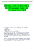 Nursing 101 Fundamentals of Nursing Practice Exam with Answers 2025