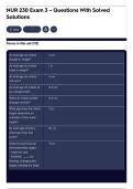 NUR 230 Exam 3 &ndash; Questions With Solved Solutions