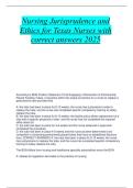 Texas Nursing Jurisprudence & Ethics Exam Guide with Answers 2025