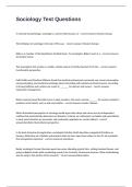Sociology Test Questions And Answers Guaranteed Solutions Guaranteed&period;
