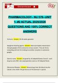 PHARMACOLOGY-- NU 578--UNIT 1--&num;2 ACTUAL 2025&sol;2026 QUESTIONS AND 100&percnt; CORRECT ANSWERS