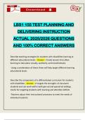 LBS1 155 TEST PLANNING AND DELIVERING INSTRUCTION ACTUAL 2025&sol;2026 QUESTIONS AND 100&percnt; CORRECT ANSWERS