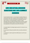 LBS1 290 ACTUAL 2025&sol;2026 QUESTIONS AND 100&percnt; CORRECT ANSWERS