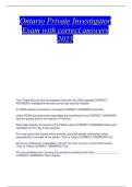 Ontario Private Investigator Exam Study Guide with Answers 2025