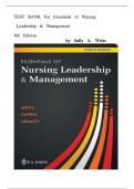 Test Bank Essentials of Nursing Leadership & Management 7th Edition Sally A&period; Weiss