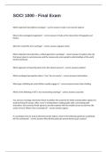 SOCI 1000 - Final Exam Questions With Detailed Verified Answers&period;