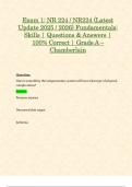 Exam 1&colon; NR 224 &sol; NR224 &lpar;Latest Update 2025 &sol; 2026&rpar; Fundamentals&colon; Skills &vert; Questions & Answers &vert; 100&percnt; Correct &vert; Grade A &ndash; Chamberlain