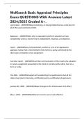 McKissock Basic Appraisal Principles Exam QUESTIONS With Answers Latest 2024&sol;2025 Graded A&plus;&period;