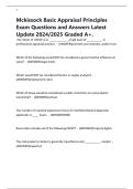 Mckissock Basic Appraisal Principles Exam Questions and Answers Latest Update 2024&sol;2025 Graded A&plus;&period;