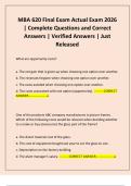 MBA 620 Final Exam Actual Exam 2026 &vert; Complete Questions and Correct Answers &vert; Verified Answers &vert; Just Released