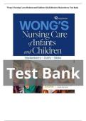  Wong's Nursing Care of Infants and Children 12th Edition Test Bank&colon; Hockenberry