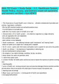 MHA 707 Exam 1 Study Guide &ndash; U&period;S&period; Healthcare System&comma; Health Policy&comma; Access&comma; and Delivery exam set questions and answers verified &plus; tips NEW&excl;&excl;&excl;&period;pdf