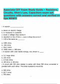 Associate CET Exam Study Guide &ndash; Resistors&comma; Circuits&comma; Ohm&rsquo;s Law&comma; Capacitors exam set questions with answers correct and verified A&plus; tips NEW&excl;&excl;&excl;&period;pdf