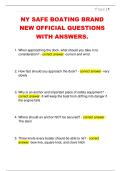NY SAFE BOATING BRAND  NEW OFFICIAL QUESTIONS  WITH ANSWERS&period; 