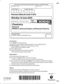 PEARSON EDEXCEL ADVANCED  LEVEL CHEMISTRY PAPER 2 JUNE 2025 FINAL  QUESTION PAPER